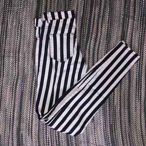 H&M striped skinny jeans size 00-0